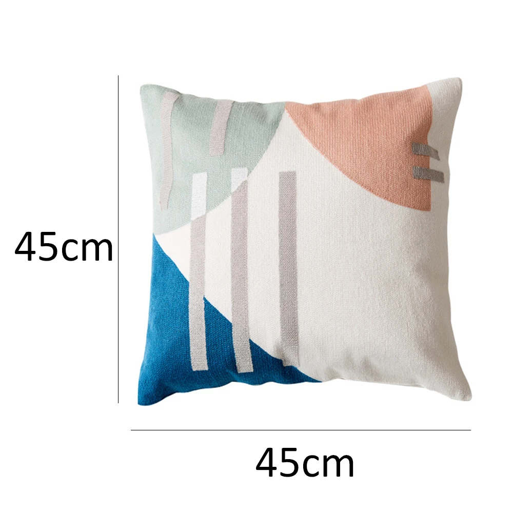 

Pure Cotton Pillow Case Geometric Pillow Cover Soft Comfortable Pillowcase Decorative Home Bed Sofa Floor Cushion Cover 45*45cm