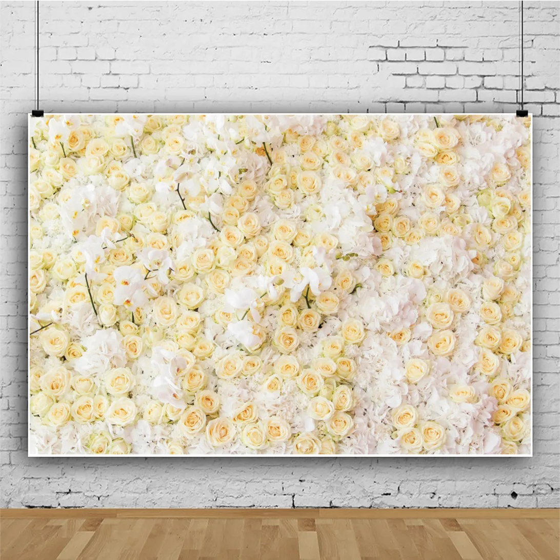 

Pale-yellow Champagne Roses Backdrops Artistic Photos Background Decorations for Wedding Ceremony Portrait Photography Props