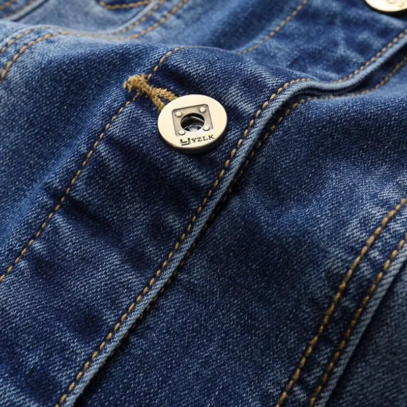 

Women Clothes 2020 Ladies Autumn Solid Color Long Sleeve Lapel Collar Jacket Slim Short Casual Denim Coat Tops Blue