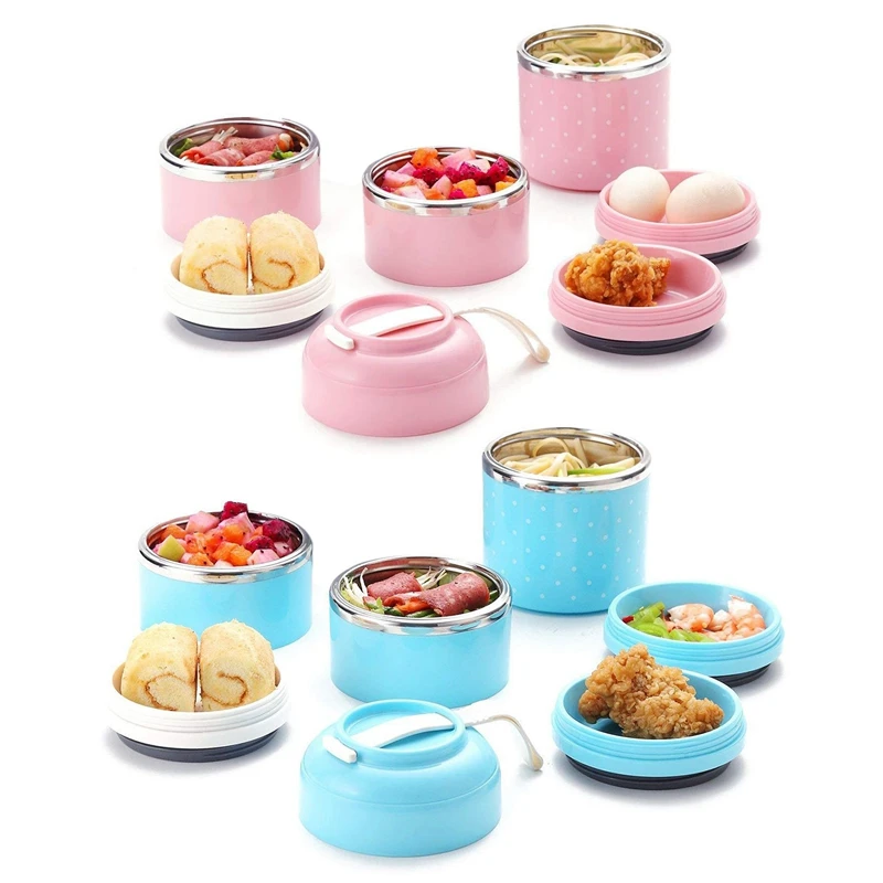 2 шт. Ланч-бокс из нержавеющей стали герметичные контейнеры для хранения еды с