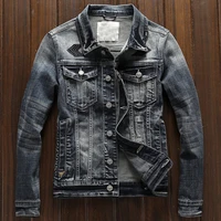 automotive style mens denim jacket and coats spring autumn plus xxxl thin biker jeans jacket man korean fashion streetwear a763