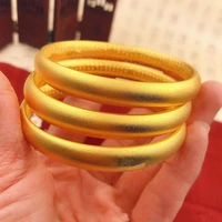 simple smooth alloy jewelry gold silver color buddhistic heart sutra bracelets bangles for single circle women present