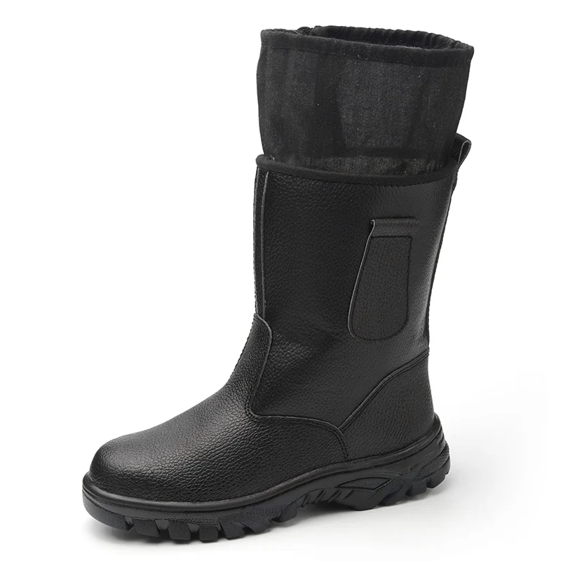 

Мужские повседневные теплые меховые зимние защитные ботинки большого размера из искусственной кожи со стальными носками рабочие ботинки м...