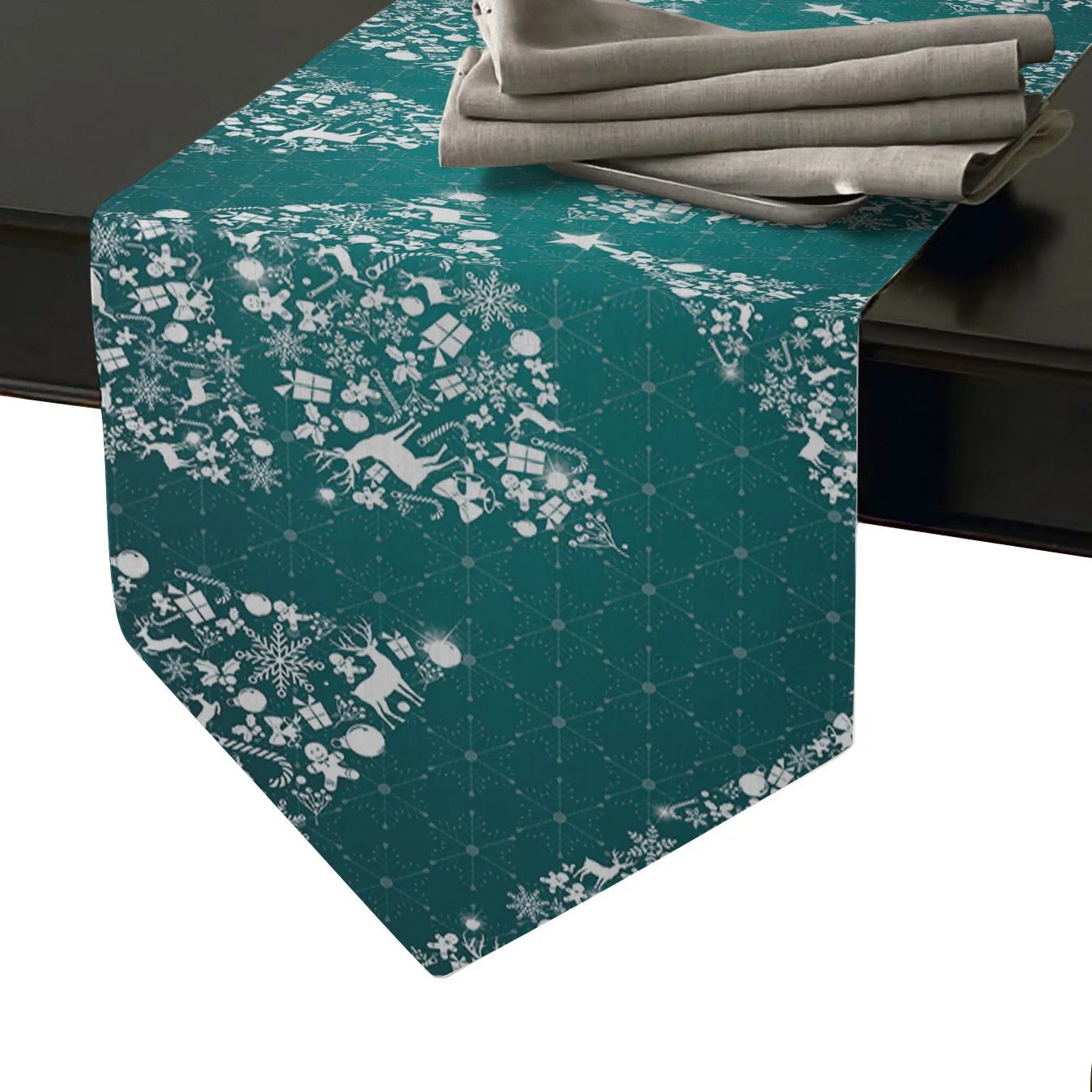 Зеленые рождественские украшения с принтом Счастливого Рождества для дома