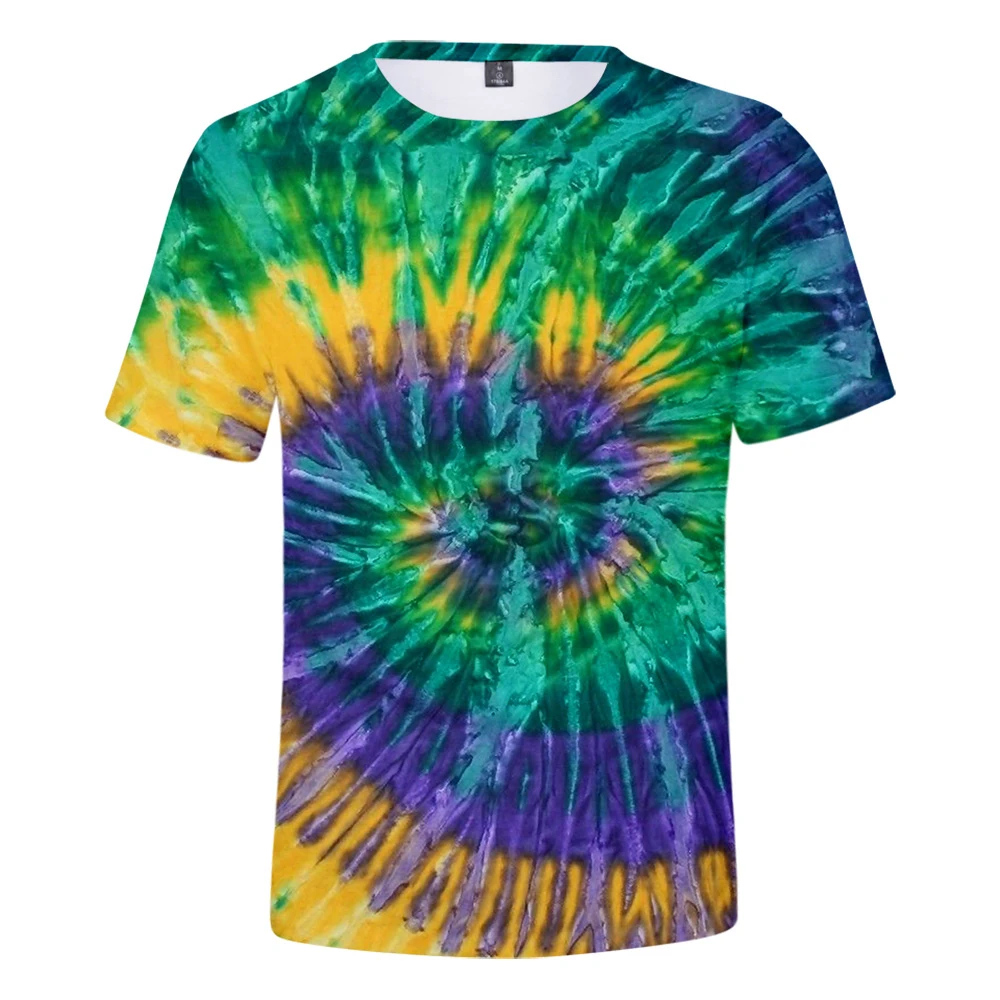 

Summer printed tie-dye 3D t shirt Men Women Suitable boy girls Fashion tie-dye 3D Tees Popular casual 3D T-shirt colorful tops
