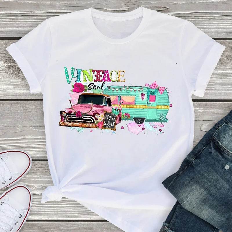 

Women Graphic Flower Camera Floral Cute Printed Short Sleeve Summer Lady WomensT-Shirt Shirt Tees Clothing Tops Female T Shirt