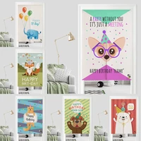japanese linen door curtain noren cartoons birthday party bedroom kitchen curtains home entrance decoration customizable curtain