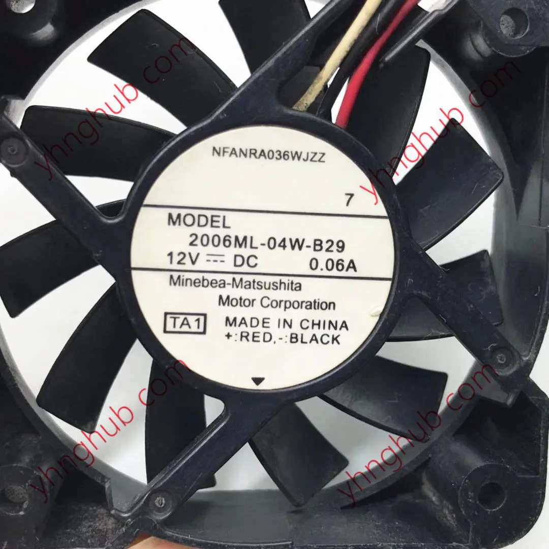 3-проводной Вентилятор охлаждения сервера NMB 2006ML-04W-S29 TA1 DC 12V 0.08A 50x50x15 мм |