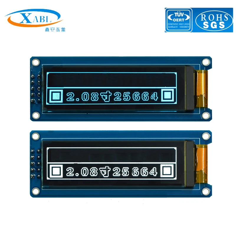 OLED модуль XABL 2 08 дюйма с разрешением 256*64P дисплея SH1122 SPI PM материал 10Pin Заводская