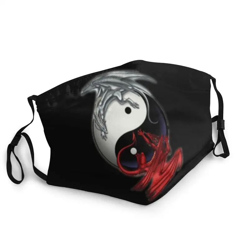 

Yin Yang Dragons Reusable Unisex Adult Face Mask Anti Haze Dust Protection Cover Respirator Mouth Muffle