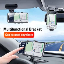 1200 Degree Car Phone Holder Dashboard Mobile Phone Stands Rearview Mirror Sun Visor In Car GPS Navigation Bracket For Iphone 12