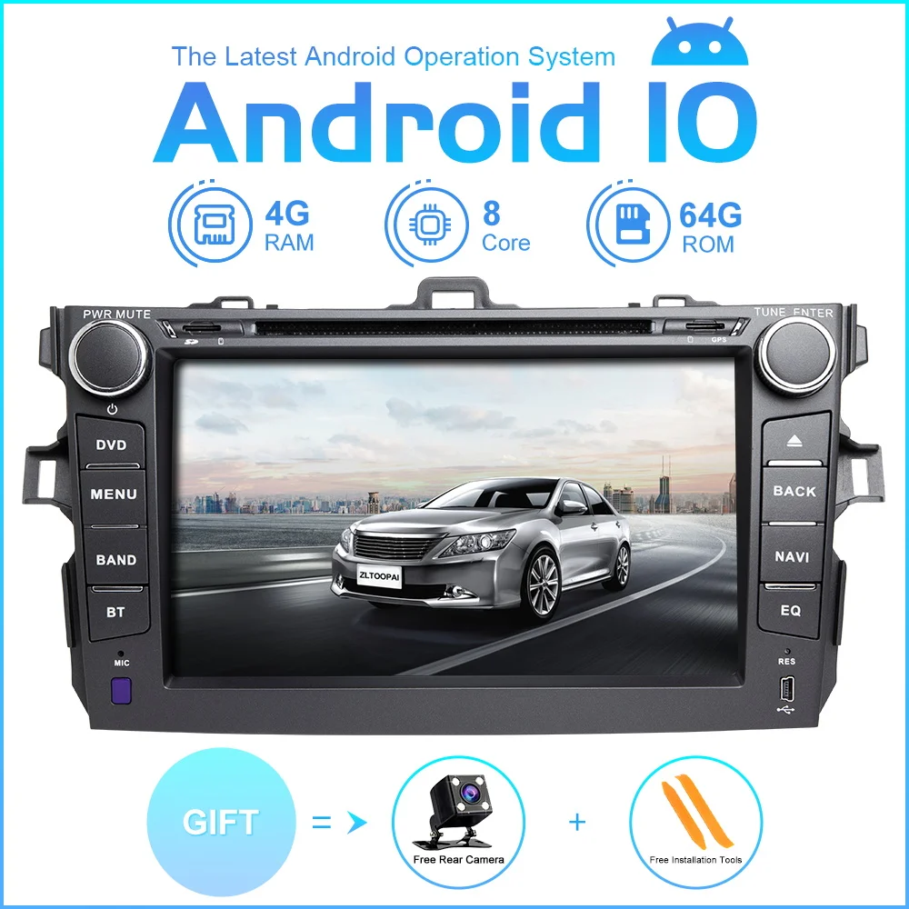 ZLTOOPAI Автомобильный мультимедийный плеер Android 10 для Toyota Corolla 2007-2011 gps Радио Стерео