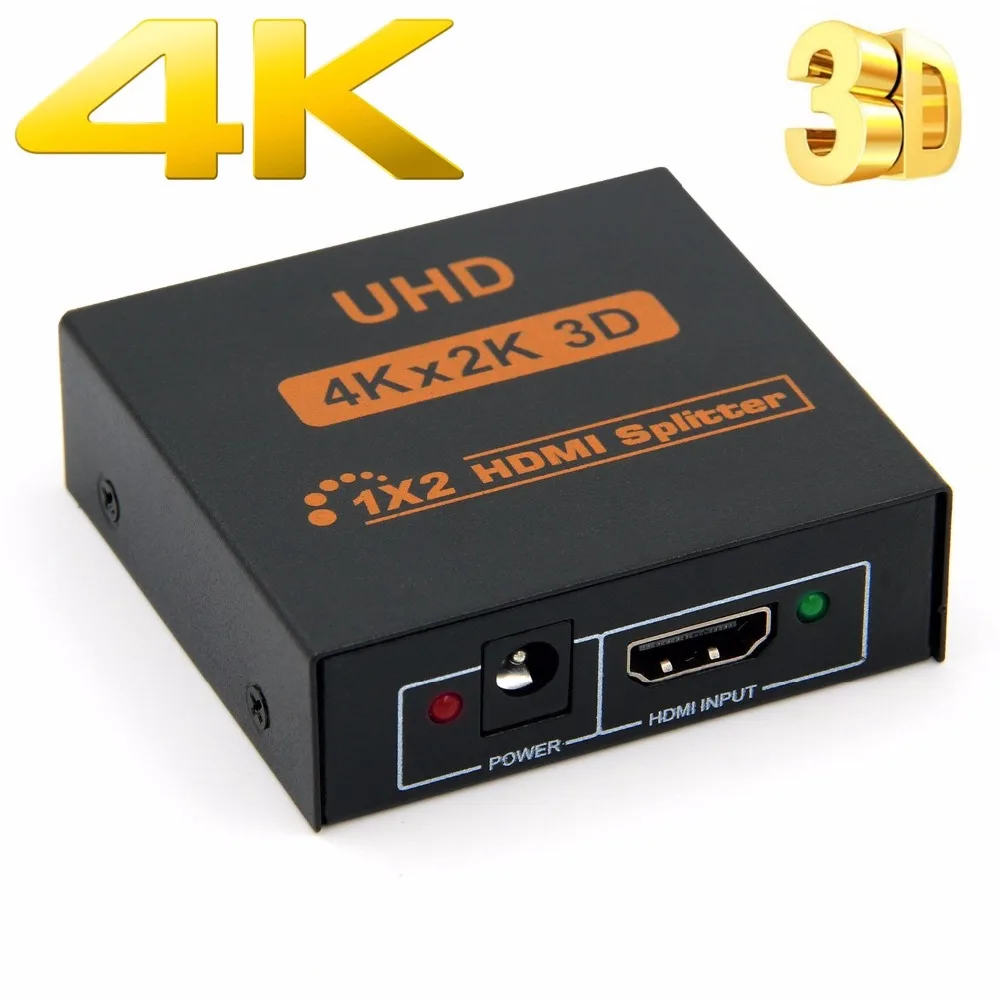 HD 4K HDMI сплиттер 1X2 порт 3D UHD 1080p * 2K видео переключатель 1 вход 2 Выход концентратор