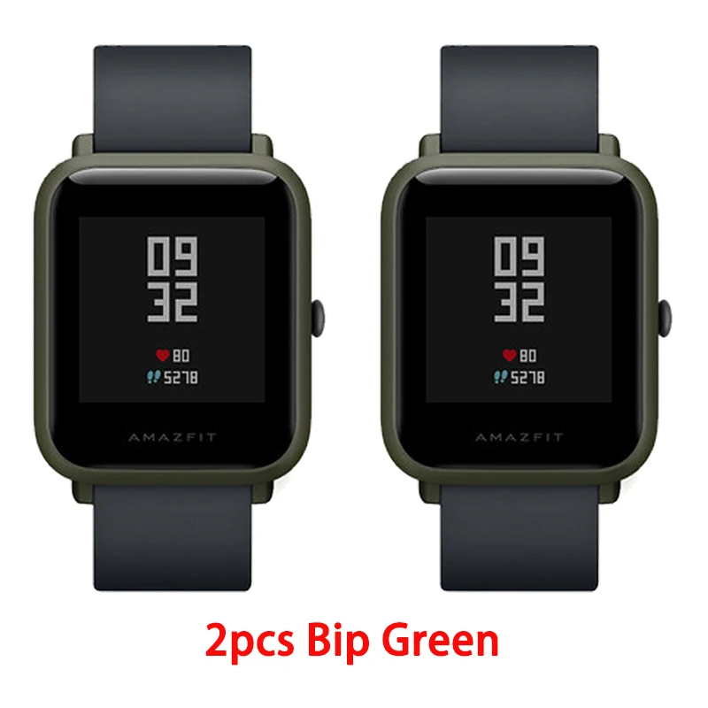 2 pcs green Смарт-часы Amazfit bip с английским/испанским/русским мультиязычным спортом, глобальная версия фитнес-часов - Цвет: 2 pcs green