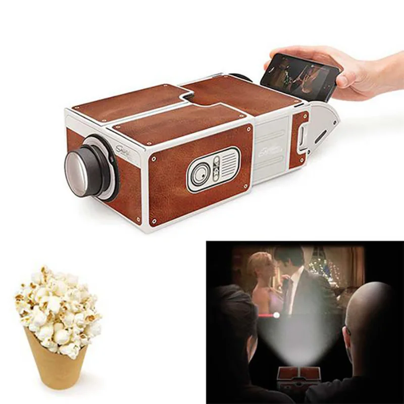 

DIY 3D Projector Cardboard Mini Smartphone Projector Light Novelty Adjustable Mobile Phone Projector Portable Cinema for Family