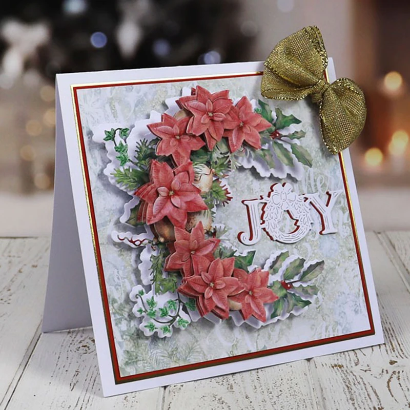 JC с надписью слова металлический Трафаретный вырубной штамп радость NOEL веселого