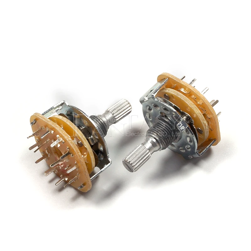 2PCS RS25 Band switch 1P11T Mount Rotary Switch Selector 2 Pole 5 Position Knob Switches | Электронные компоненты и