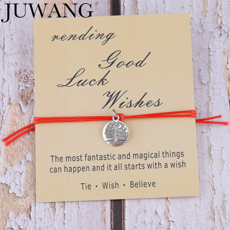 Браслеты с шармами Life Tree для пар браслеты на удачу Красной веревкой дружбы