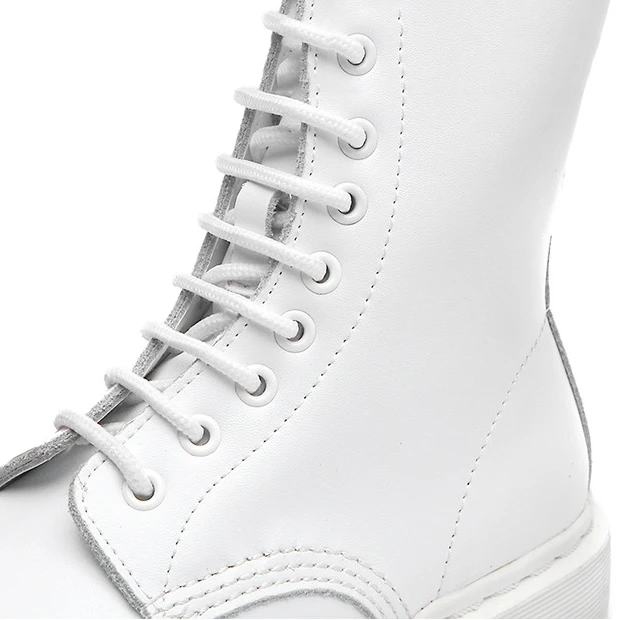 Белые/серебристые кожаные ботинки Wo мужские s женские туфли в стиле панк