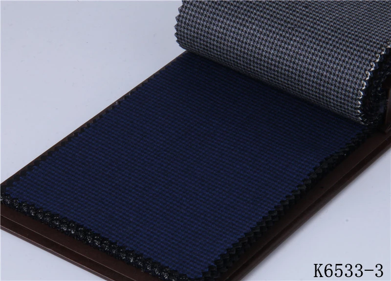K6533-3 Шерстяной зимний весенний новейший мужской костюм на заказ Королевский Темно-синий мужской костюм в полоску, классический двубортный полосатый мужской костюм с отворотом - Цвет: K6533-3