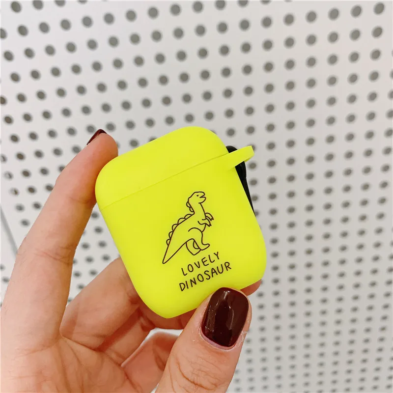 Флуоресцентные цветные буквы чехол для Apple Airpods 2/1 милый Bluetooth наушники мягкий Airpod