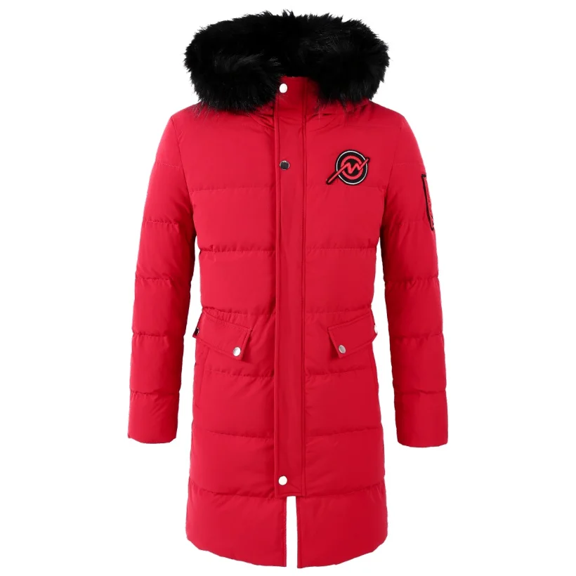 Мужской пуховик средней длины Sobretudo зимняя куртка с шерстяным воротником