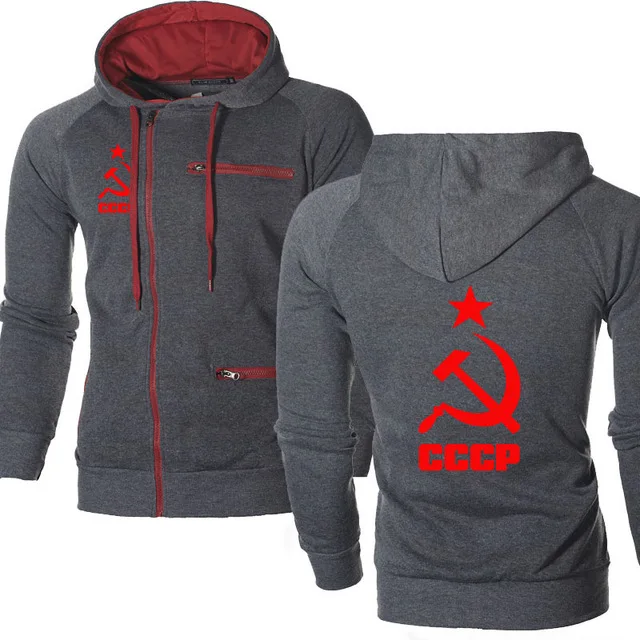 Мужская куртка CCCP российский СССР с принтом уникальный капюшоном мужская