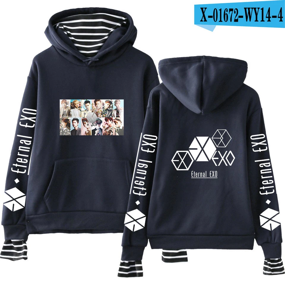 Q EXO PLANET#5 толстовки KPOP хлопковые водолазки негабаритный свитер с капюшоном для женщин EXO PLANET#5 толстовки moletom плюс размер - Цвет: Q