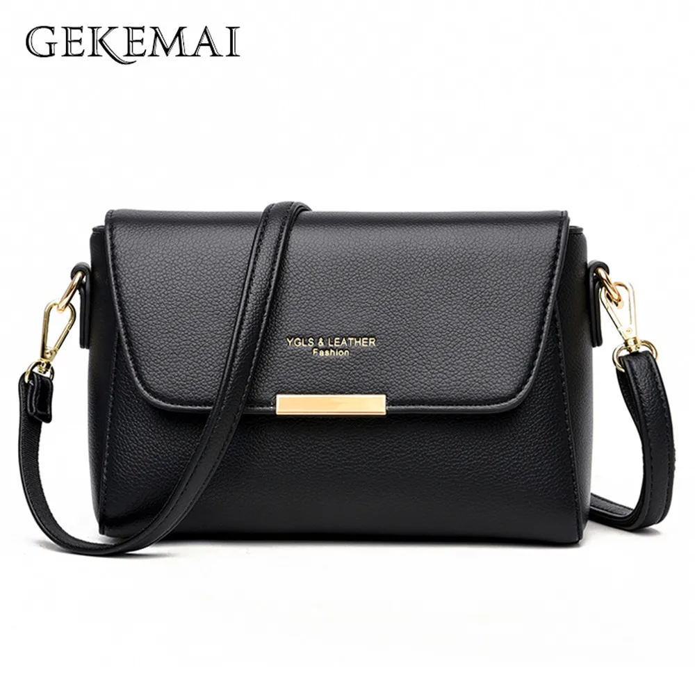 

Fashion Letter Handbags and Purse Women Designer Genuine Leather Black Shoulder Messenger Bag Female Casual Travel Crossbody Bag