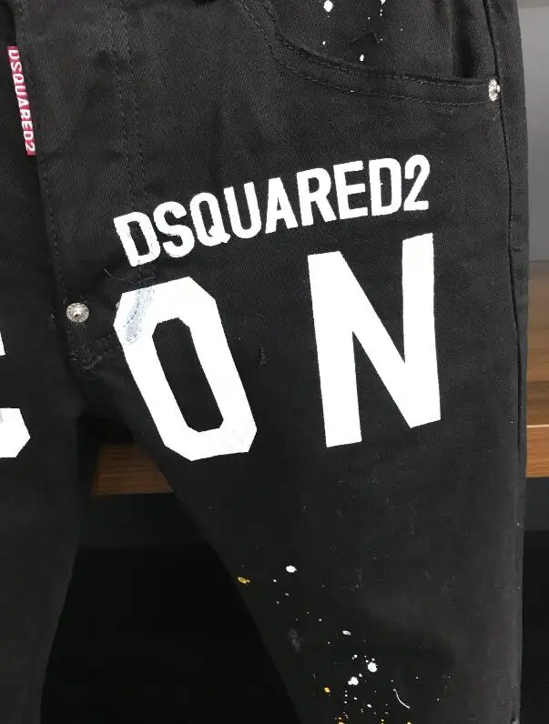 Dsquared2 Cool Guy-pantalones vaqueros con agujeros para hombre,  bordados, 9630