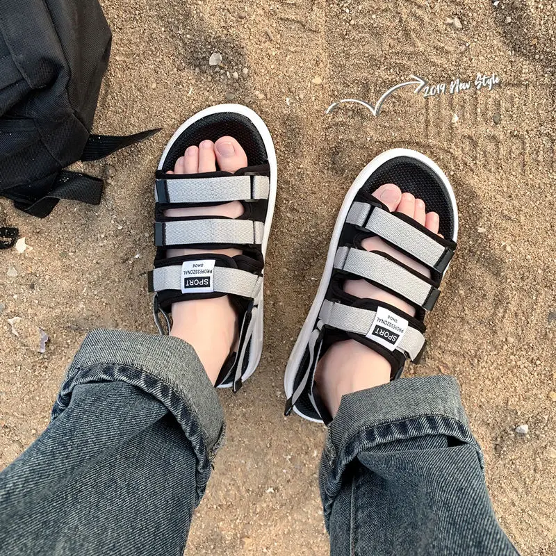 Сандалии на липучке для мужчин и женщин модные водонепроницаемые босоножки