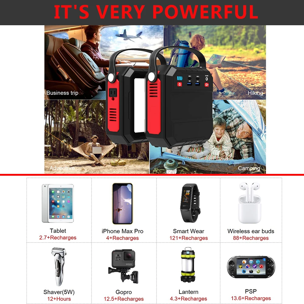 portable power supply station solar generator mobile phone power bank portable cell phone charger free global shipping