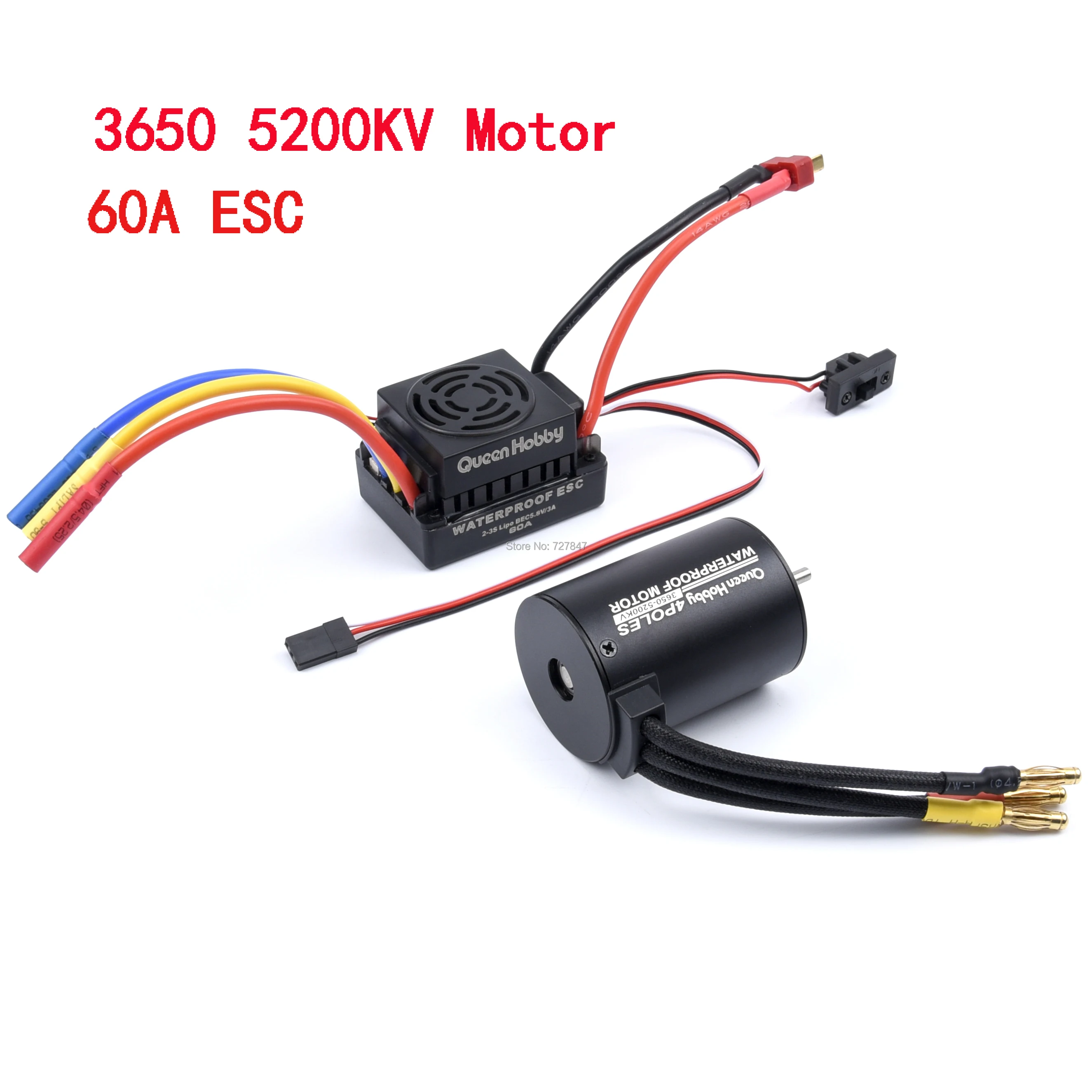 3650 5200KV 4 полюсный Бессенсорный бесщеточный двигатель с электронным регулятором