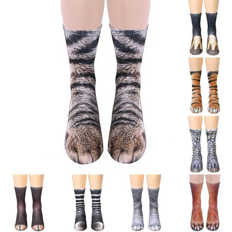 Носки с объемным принтом животных для взрослых большие хлопковые носки