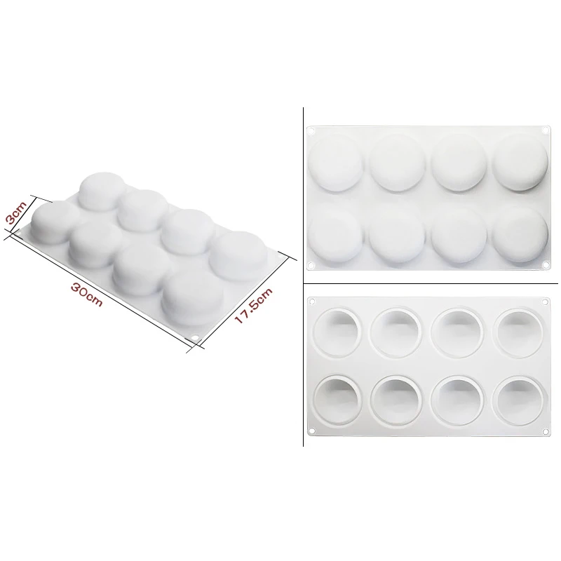 8 сплющенной формы силиконовые для выпечки в форме французского муссов и