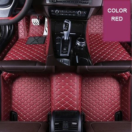 Red Кожаные автомобильные коврики для Skoda все модели Великолепная Октавия kodiaq rapid, Yeti автостайлинг Автоаксессуары - Название цвета: Red