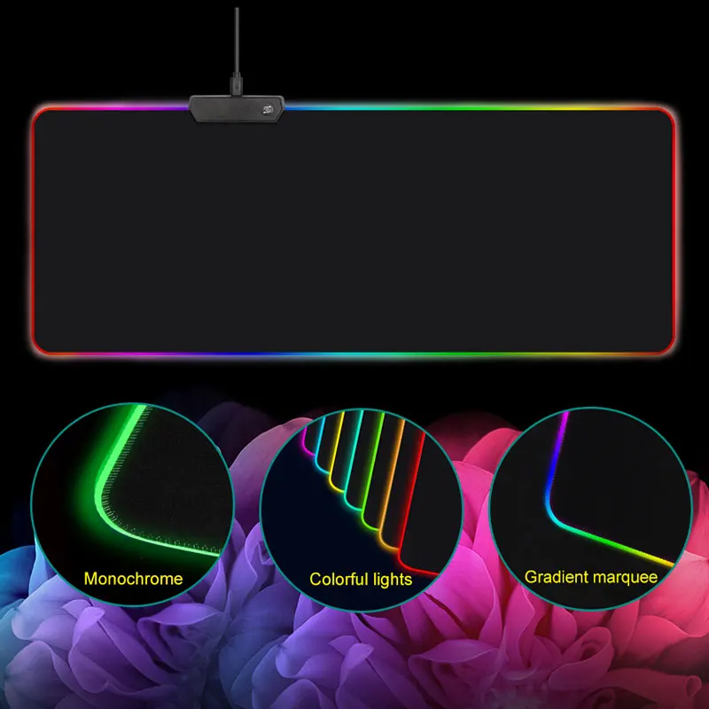 

RGB мягкий большой игровой коврик для мыши Большой светящийся светодиодный расширенный коврик для мыши нескользящая резиновая основа компь...