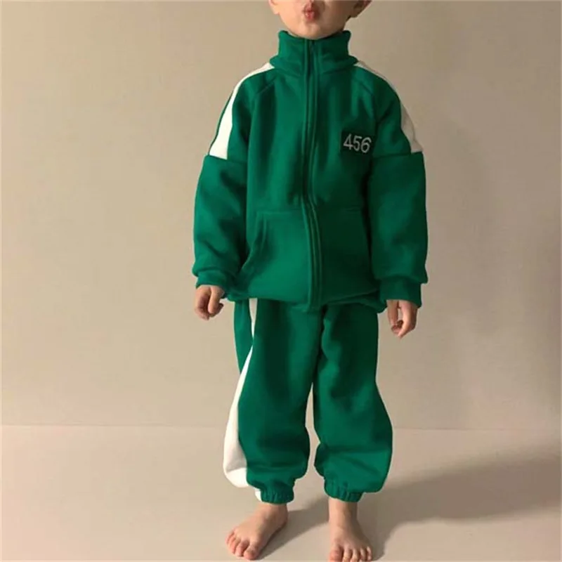 

Комплекты с длинными рукавами, круглым вырезом и воротником, однотонные, на молнии, из обычного хлопка, Новая модная Милая, симпатичная, удоб...