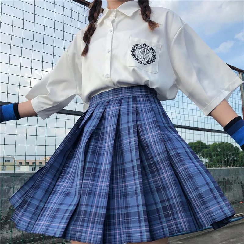 Японская Студенческая белая рубашка JK с вышивкой и короткими рукавами женская