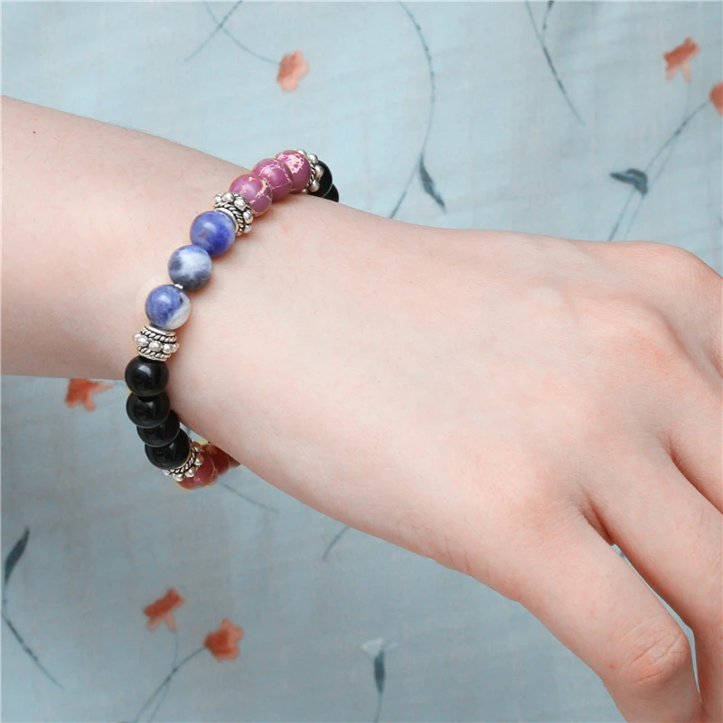 Браслет из содалита Женские Ювелирные изделия натуральный розовый