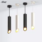 Цилиндрический светодиодный светильник с регулируемой яркостью, подвесные светильники с длинной трубкой для кухни, столовой, магазина, бара, украшения, шнур, подвесной светильник, фоновые лампы