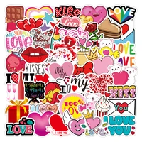 50pcs holiday valentines day stickers classic toys suitable for refrigerator skateboard luggage decoration graffiti waterproof
