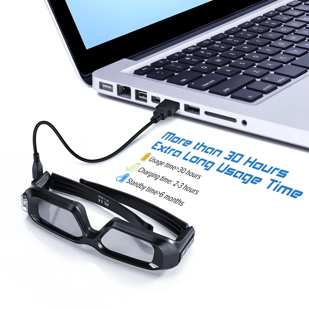 Elikliv AX 30 3D активные очки DLP Link 96 Гц/144 Гц USB Перезаряжаемый домашний кинотеатр