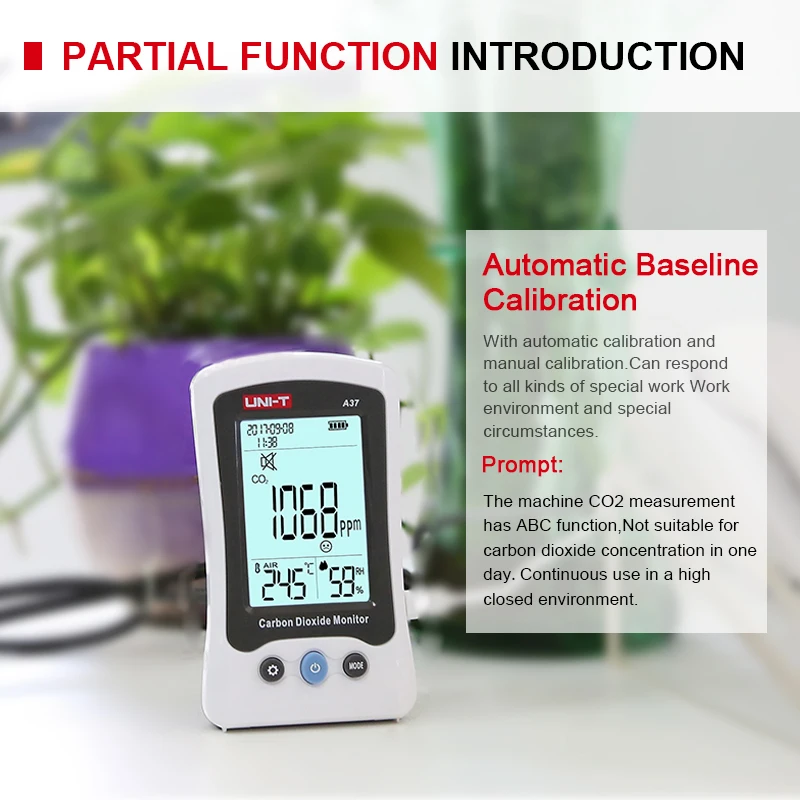 Беспроводной детектор качества воздуха A37 CO2 монитор с автоматической