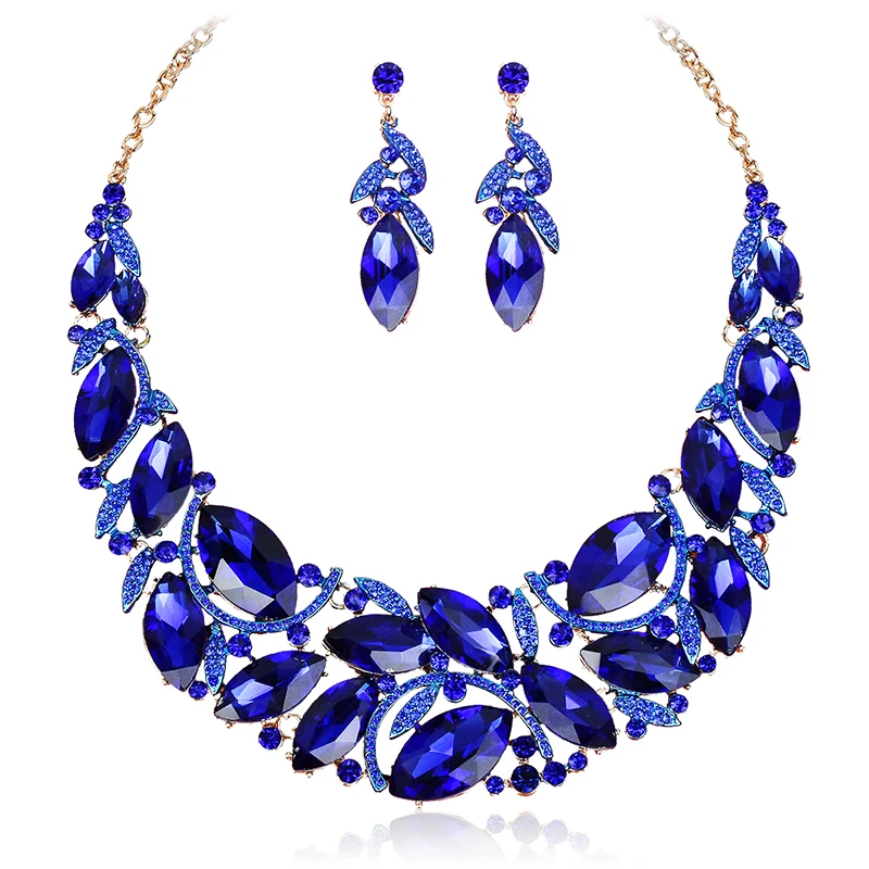 Новое модное ожерелье с кристаллами серьги индийский роскошный свадебный