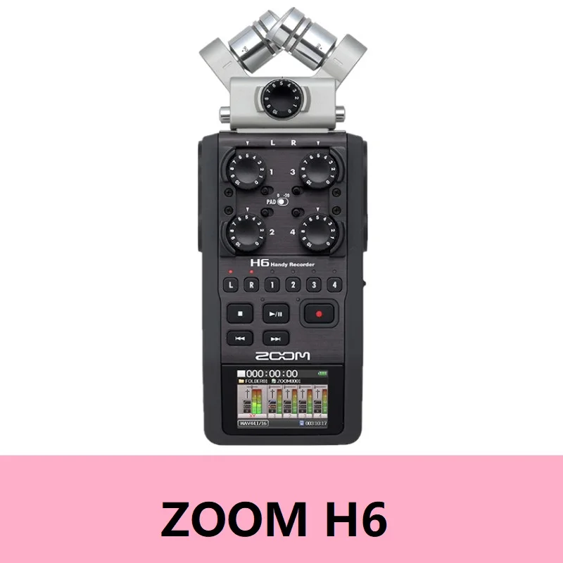 ZOOM H6 Зум H6 портативный профессиональный ручной цифровое записывающее устройство 6-трек для интервью X/Y боковой микрофон аудио Интерфейс операции мульти-трек - Цвет: ZOOM H6