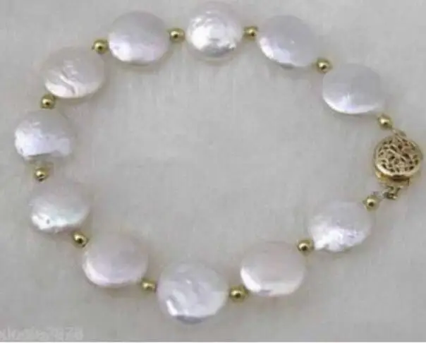 Ювелирные изделия жемчужный браслет Подлинная Очаровательная 10 11 мм белая