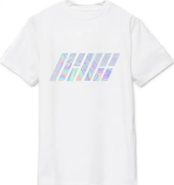 

Kpop Ikon Concert Same Laser Letters Printing O Neck T Shirt for Kpop Fans Supportive Summer Style Unisex Short Sleeve T-shirt