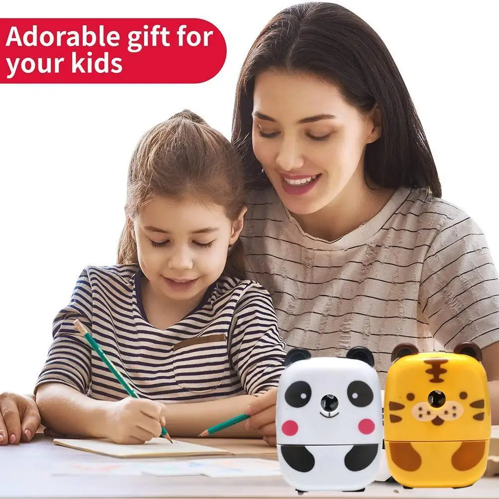 

Cartoon Animal Pencil Sharpener Kawaii Stationery Children’s Gift Panda Hand Pencil Sharpener Clean And Fast Student Stationery