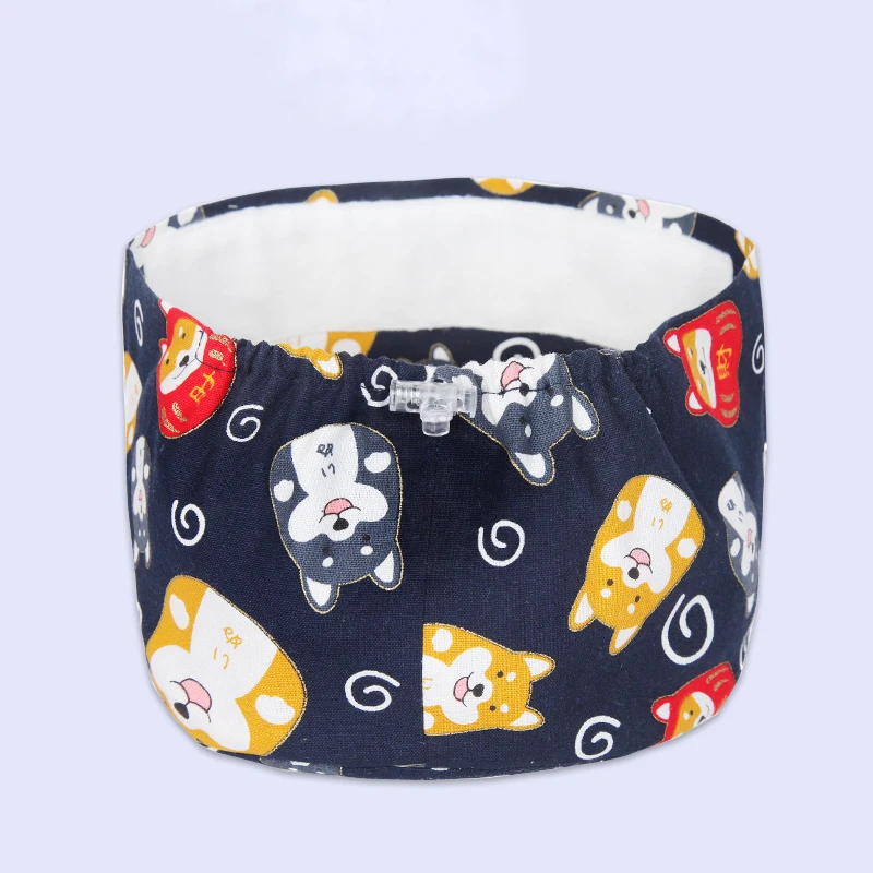

New Shiba Inu Scrub Caps Beautician Hat Print 100% Cotton Inner Sweatband Dust Proof Back Elastic Cordlock Nursing Easy Cap K180